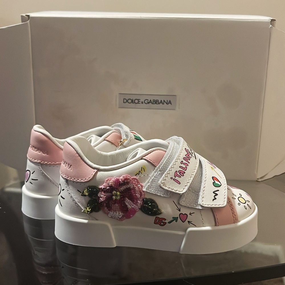 Dolce & Gabbana White and Pink Kids' Shoes